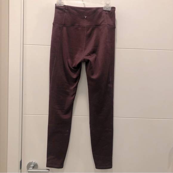 Fleece-lined leggings - plum colour - Picture 2 of 6